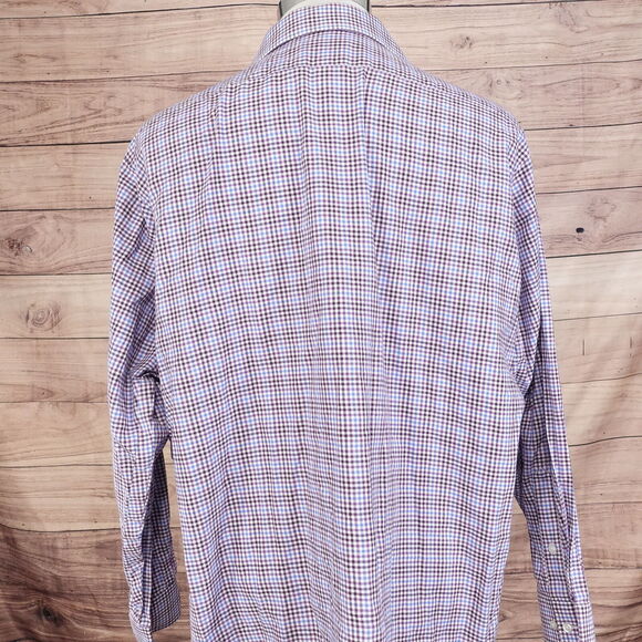 VAN HEUSEN FLEX COLLAR REGULAR FIT GINGHAM CHECK DRESS SHIRT 18 34/35 - Picture 4 of 7